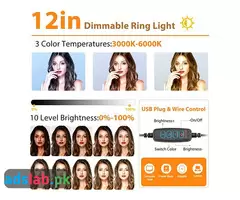 UBeesize 12'' Ring Light with 62'' Selfie Stick Tripod, LED Ring Light with Stand and Phone Holder - 3