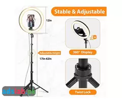UBeesize 12'' Ring Light with 62'' Selfie Stick Tripod, LED Ring Light with Stand and Phone Holder - 4