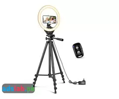 10'' Ring Light with 50'' Extendable Tripod Stand, Sensyne LED Circle Lights with Phone Holder