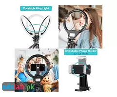10'' Ring Light with 50'' Extendable Tripod Stand, Sensyne LED Circle Lights with Phone Holder - 4