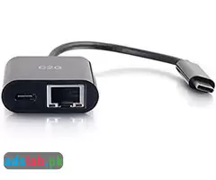 C2G USB Adapter, Ethernet Adapter with Power, Black, Cables to Go 29749