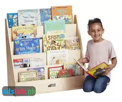 ECR4Kids Birch Streamline Book Display Stand, Kids Wooden Book Rack - 1