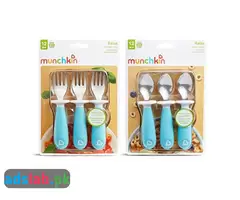Munchkin 6 Count Raise Toddler Forks and Spoons, Blue, 12+ - 3