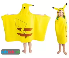 Pokemon Pikachu Bath/Pool/Beach Soft Cotton Terry Hooded Towel - 1