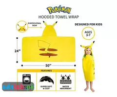 Pokemon Pikachu Bath/Pool/Beach Soft Cotton Terry Hooded Towel - 3