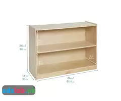 ECR4Kids - ELR-0450 Birch 2 Shelf Storage Cabinet with Back, Wood Book Shelf Organizer - 2