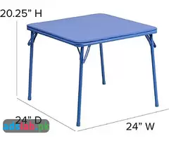 Flash Furniture Kids Colorful 5 Piece Folding Table and Chair Set - 3