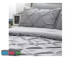 Bedsure Queen Comforter Set 8 Pieces - Pintuck Queen Bed Set, Bed in A Bag Grey Queen Size - 2