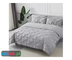 Bedsure Queen Comforter Set 8 Pieces - Pintuck Queen Bed Set, Bed in A Bag Grey Queen Size - 4