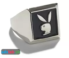 Playboy Men's By PacSun Silver Bunny Ring - 1