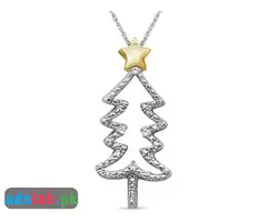 hristmas Tree Necklace Diamond Necklaces for Women – Genuine White Diamond,