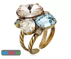 Sorrelli Multi-Cut Crystal Cluster Ring, Crystal Mist