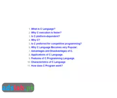 C language online course for metric students available in pind dadan khan