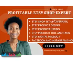 I will set up etsy shop digital planner etsy digital products etsy listing and seo