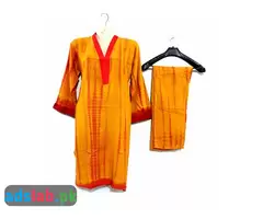stitched linen 2 pc printed dress for ladies/ women/ girl