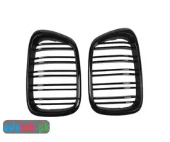 Glossy Black Front Hood Kidney Grille Grill ABS Dual Line - 1