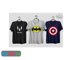 Pack of 3 high quality imported casual new trend printed T-shirt for men - 1