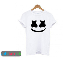 Black Marshmallow T Shirt for Men Cotton Half Sleeve T Shirt