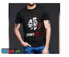 Black T-Shirt With Money Heist Logo