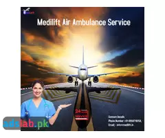 Medilift Air Ambulance Service in Dibrugarh Along with an Expert Medical Crew