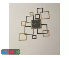 Modern Golden and Black Wall clock - 1