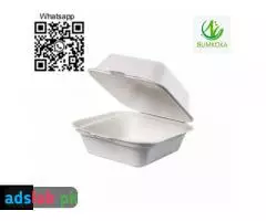 9 inch disposable clamshell box clamshell packaging bagasse clamshell clamshell lunch box - 1