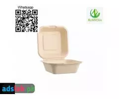 9 inch disposable clamshell box clamshell packaging bagasse clamshell clamshell lunch box - 6