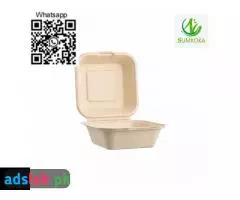 9 inch disposable clamshell box clamshell packaging bagasse clamshell clamshell lunch box - 7