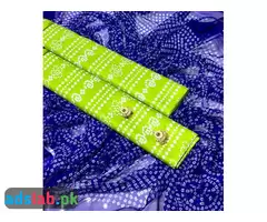 Pure lawn 100 by 100 Chonri Fabric shirt trouser with chiifon Chonri Dupata 3pc DressNeckline free