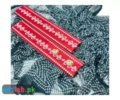 Pure lawn 100 by 100 Chonri Fabric shirt trouser with chiifon Chonri Dupata 3pc DressNeckline free - 8