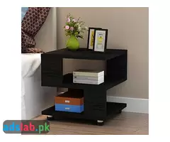 Cubic End Table Wooden Bedside Table,3-Tier Open Shelves Nightstand Storage Table Modern
