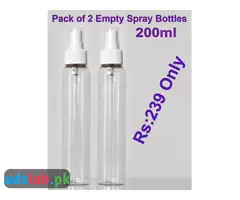 Pack of 2 Empty Plastic Spray Bottle 200ML