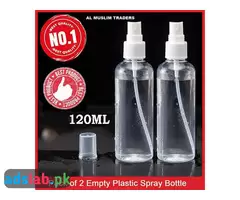 Pack of 2 Empty Plastic Spray Bottle 200ML - 3
